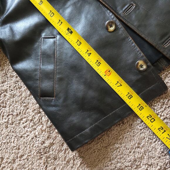 Vtg Gymboree Kids Leather Jacket Small 2-3 Years Brown Boys Coat 1998 90s Button - Picture 9 of 9